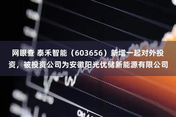 网眼查 泰禾智能（603656）新增一起对外投资，被投资公司为安徽阳光优储新能源有限公司